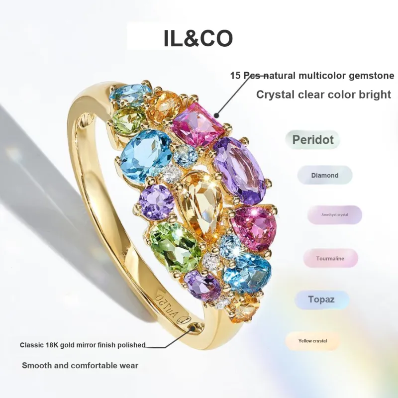 IL&CO. Natural Tourmaline Rings Women's-3