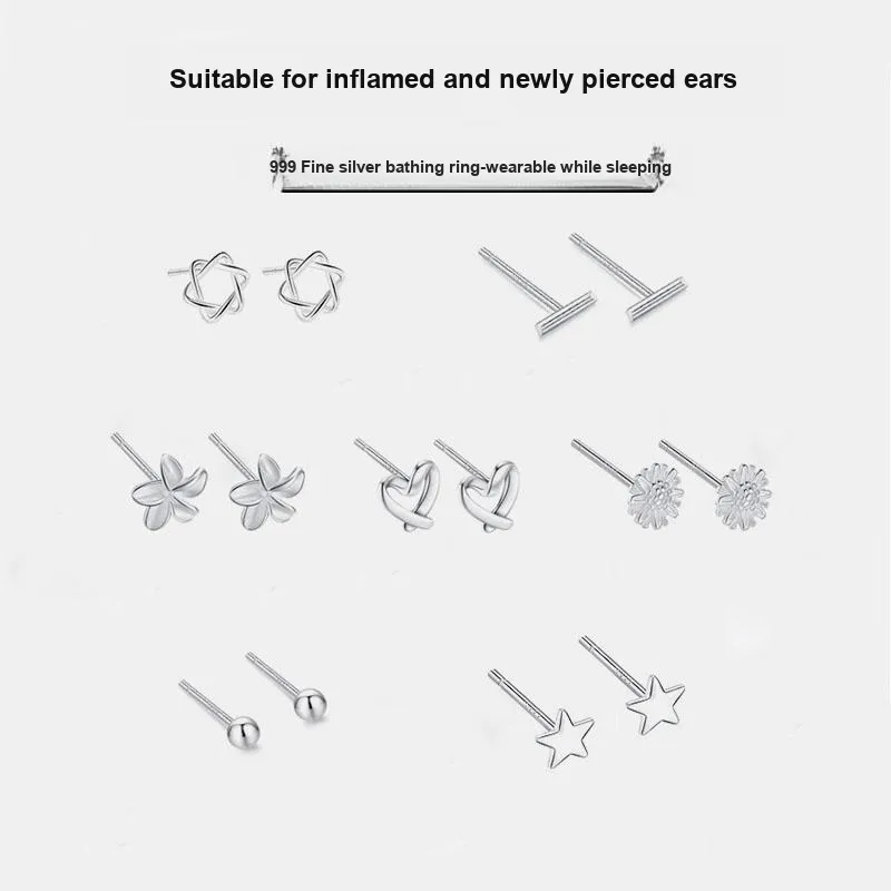 GIFT&CO Sterling Silver Stud Earrings Unisex-1