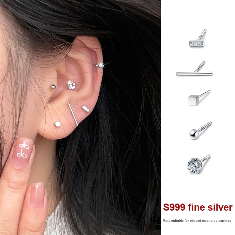 CLARKIA FLOWER 999 Fine Silver Stud Earrings Unisex-1