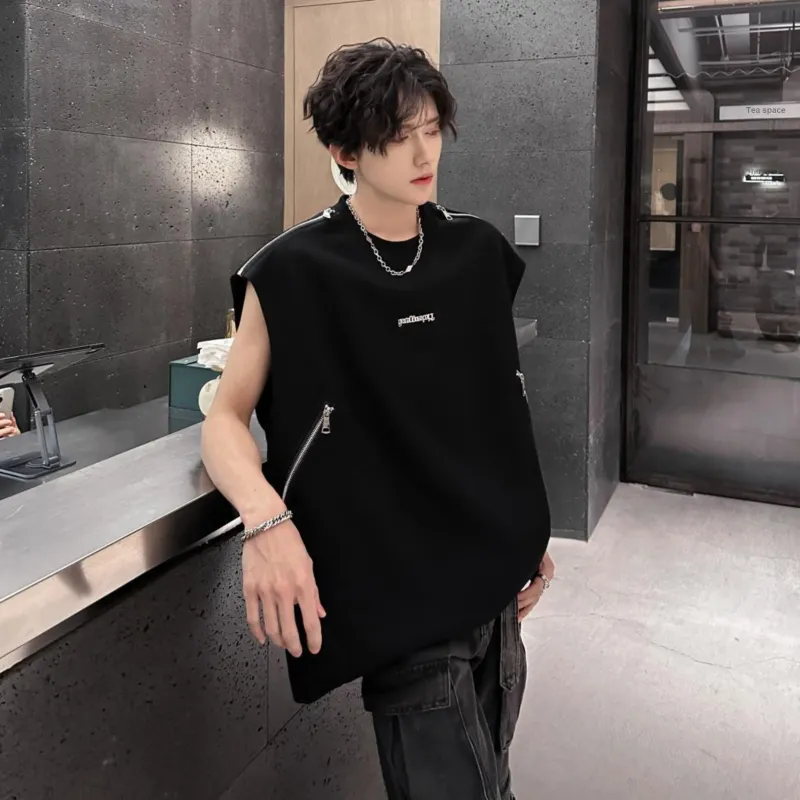 TESTUNG Fashion Versatile Sleeveless Sports Shirt Unisex-3