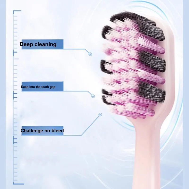 Saky+ Soft Bristle Wide Head Gum Protection Toothbrushes Cleaning And Freshening Breath 4 Pcs-0