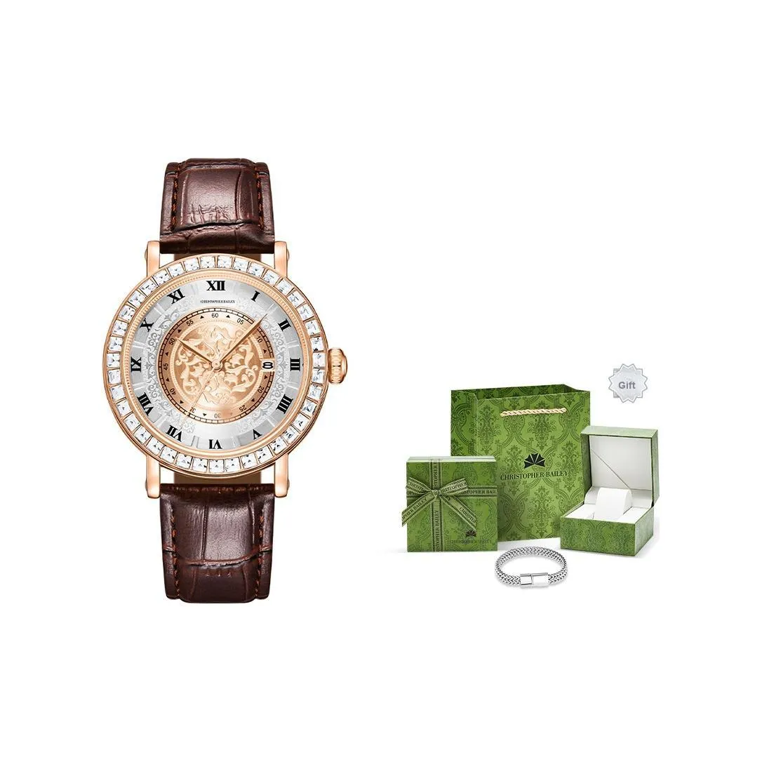 Corriberty Кварцевый механизм натуральная кожа ремешок мужские часы золотой циферблат