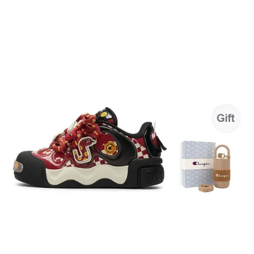 Champion Snake Year Puffy Donut Low Top Skateboard Shoes Women's Ash Red/Black