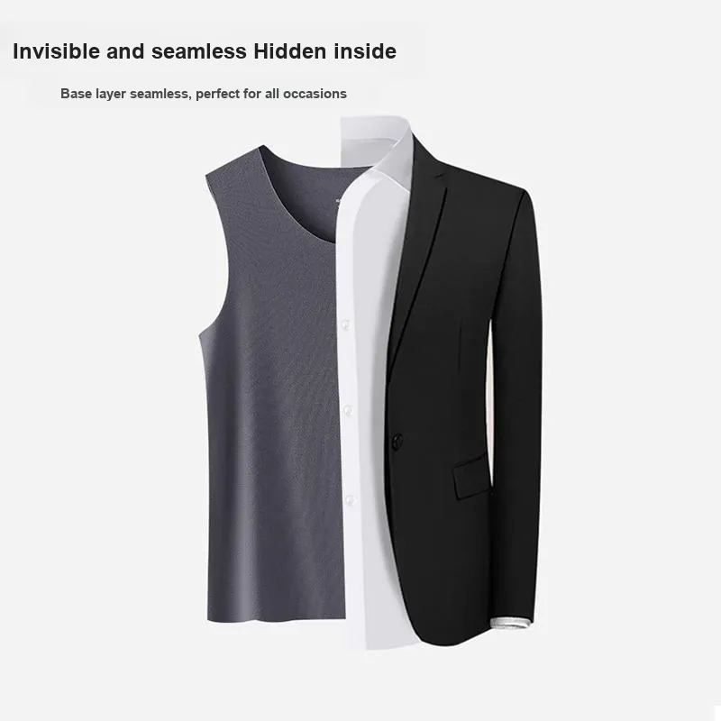 Cheekkiss Tank Top Men's Spring And Summer Solid Color Seamless Inner Base T Shirt For Men With Premium Gift Box Set-4