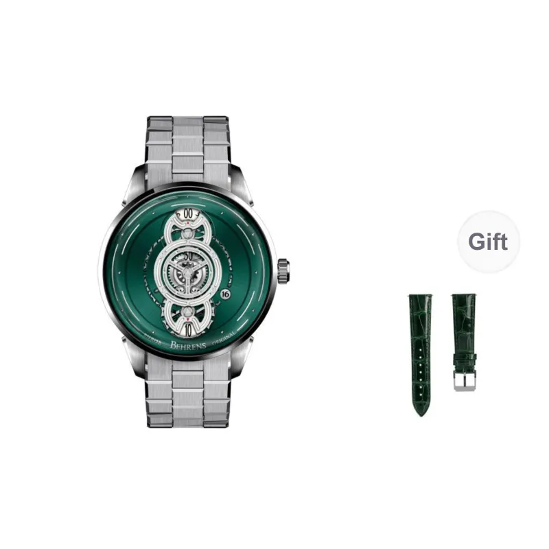 BEHRENS Original Collection Automatic Mechanical Movement Watch Unisex Green Dial-3