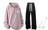 Dusty Pink+Black Casual Pants K097 (Comes with Necklace)