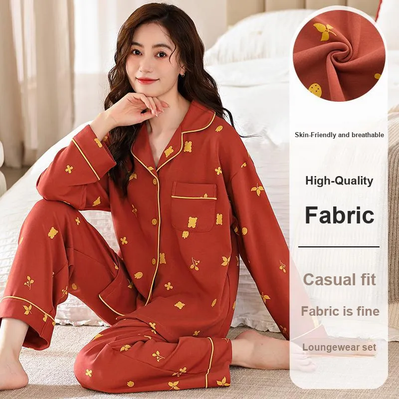XIAFENYAN Pajama Set Women's Orange Red-1