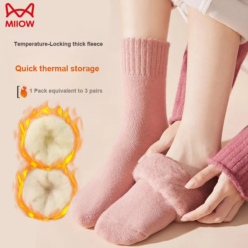MIIOW Mid Calf Socks Women's Multi double Loading-2