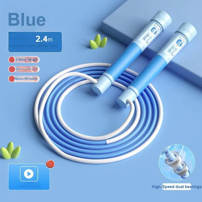 YUEDONG Professional Racing Non Countable Jump Ropes Kids PVC Rope PP+TPE Controller 2.4m/2.8m Blue-1