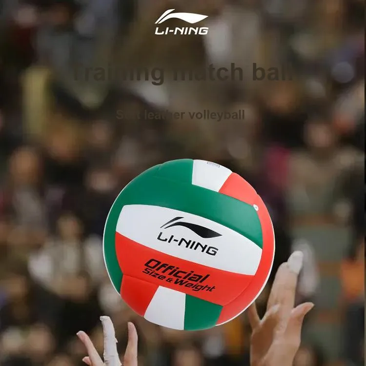 LiNing Rubber Size 5 Volleyball Unisex White Green Orange-6