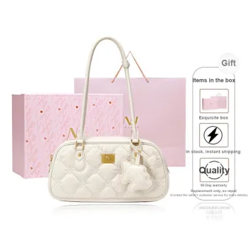 NUCELLE Artificial Leather Boston Bag Bowling Ball One Shoulder Pillow Bag Regular Women's Multicolor