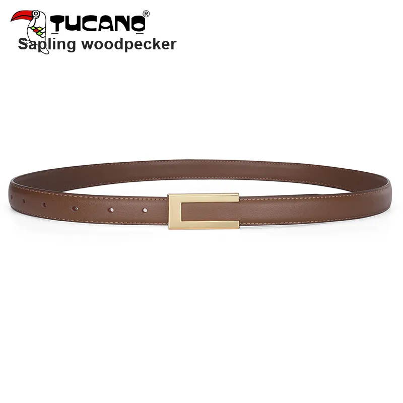 TUCANO Split Cow Leather With Overlay Film, Leather Belts Women's 2.5cm-5