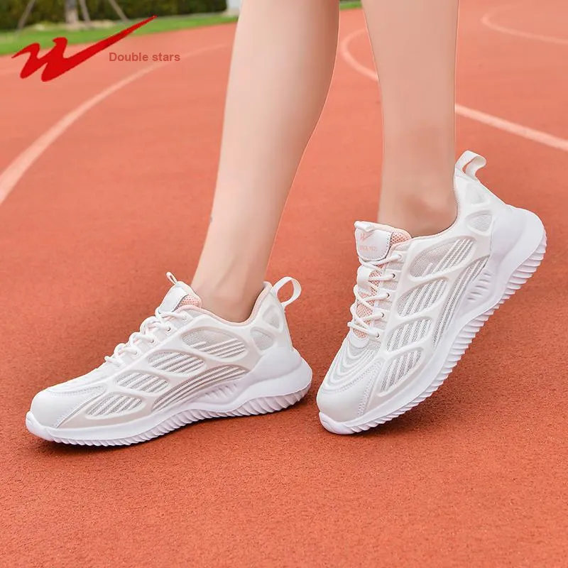 Binary Cushioning, Abrasion Resistant, Breathable, Lightweight Low Top Running Shoes Women's White Pink-8