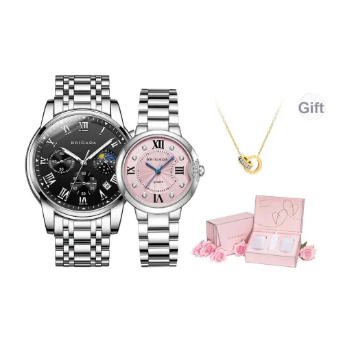 BRIGADA Кварцевый механизм ремешок из нержавеющей стали унисекс черный циферблат