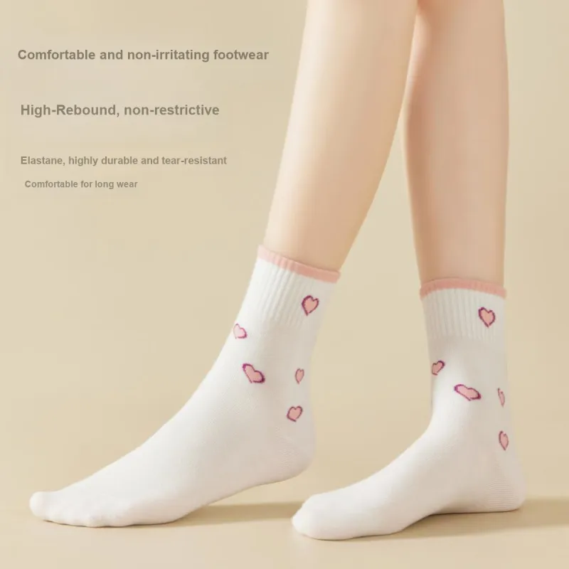 MIIOW Mid Calf Socks Women's 5 Pack Mixed Color-6
