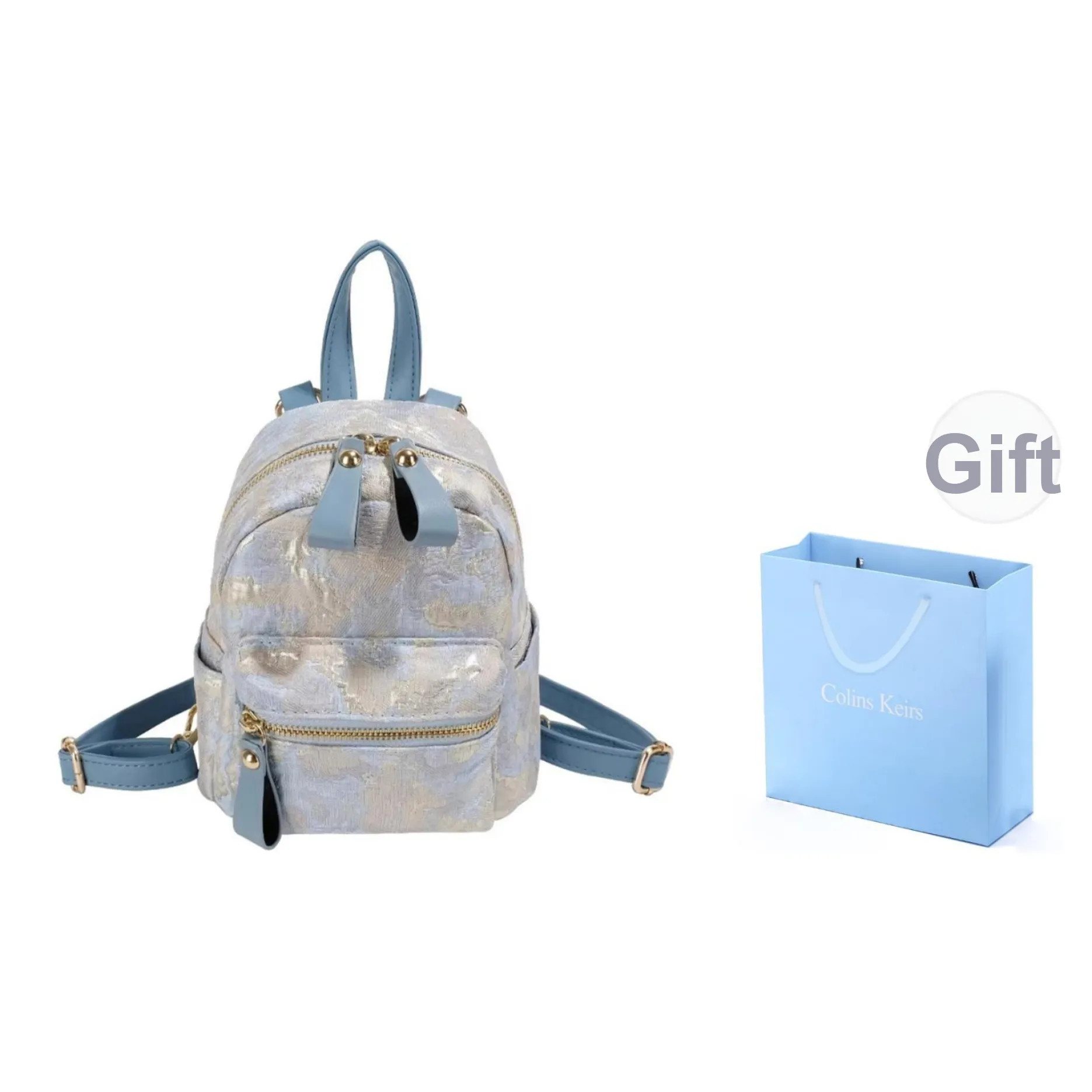 COLINS KEIRS Ткань Практичный Универсальный Коммутирование Рюкзак Сумка через плечо на одно плечо Рюкзак Обычный Женский Синий