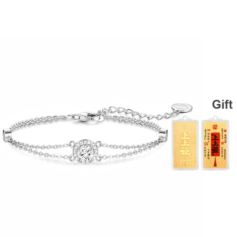 FANCI S925 Silver Set With Gemstones Necklaces Women's White