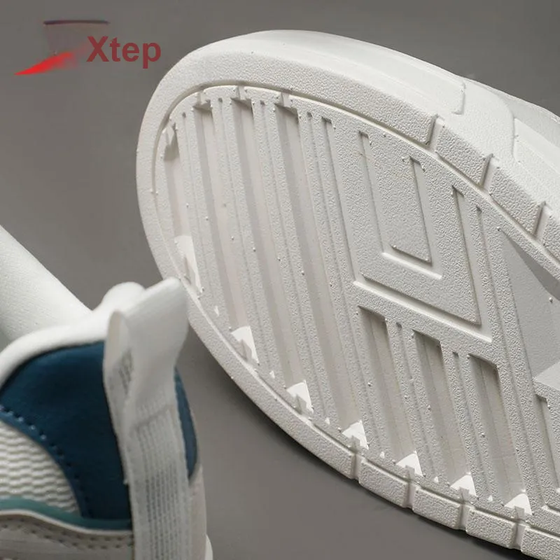 XTEP Street Play Collection Anti-Slip And Wear-Resistant Lightweight Low-Top Skateboard Shoes Men's White Gray Blue-9