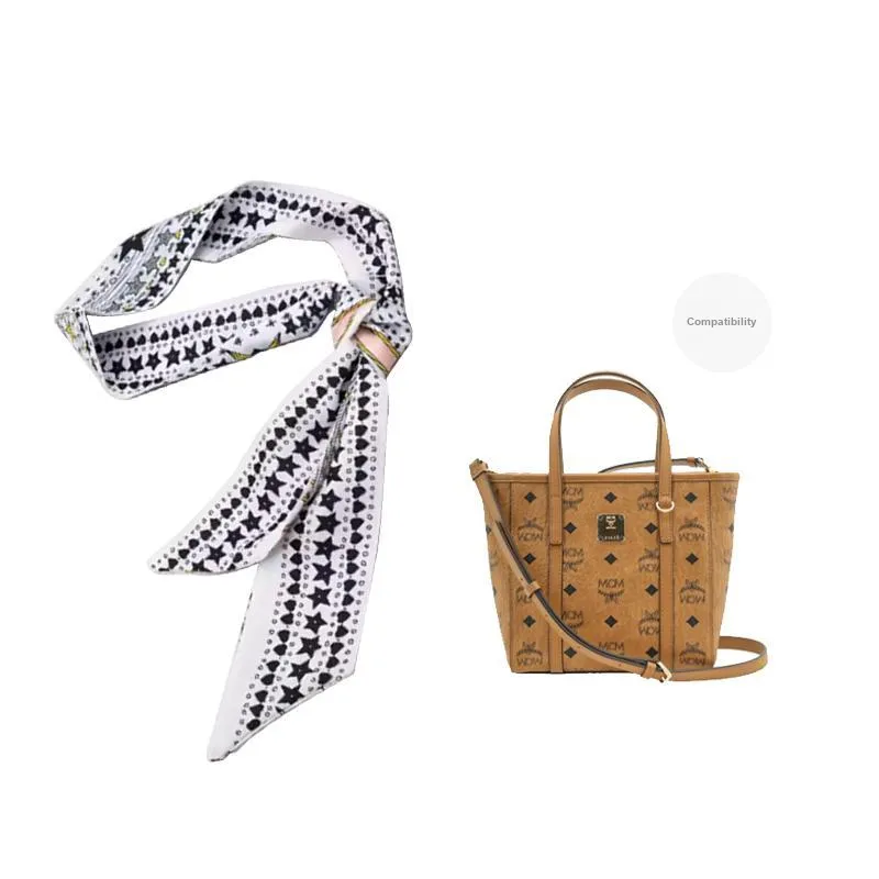 Fabric Silk Scarf Bag Strap Women's Multicolor-7