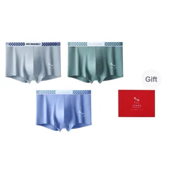 RED DRAGONFLY Cotton Panties Men's 3 Pack Gift Box Set