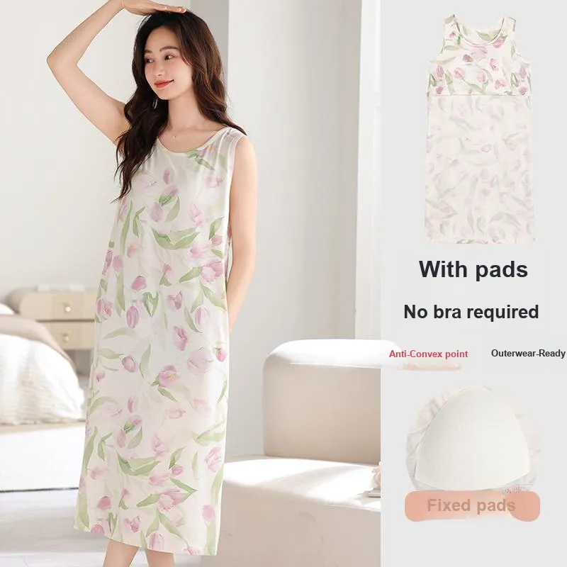 NOME Spring Summer Nightgown Women's-2
