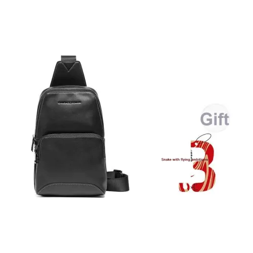 Sharkborough Сумка через плечо из коровьей кожи мужская черная