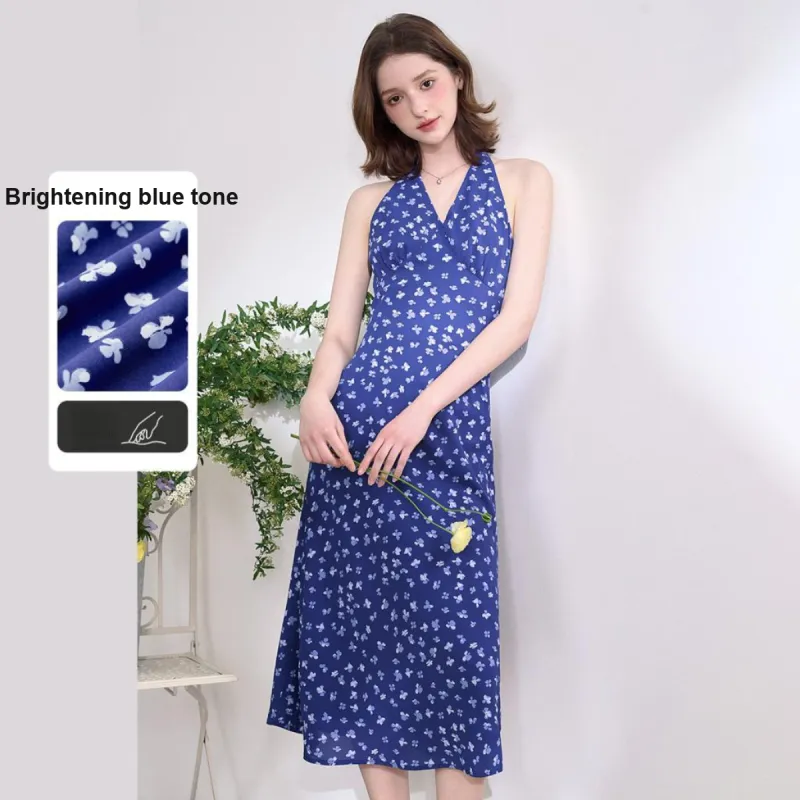 WESTLINK Sleeveless Dress Women's Vintage Blue-2