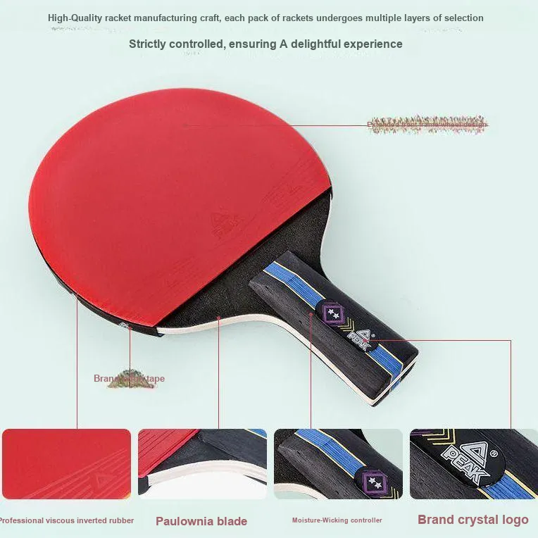 PEAK Ping Pong Paddles Unisex All Wood Set-9