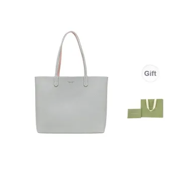 VANESSA HOGAN Cow Leather Tote Bag Shopping Bag Shoulder Bag Handbag Large Size Women's Gray