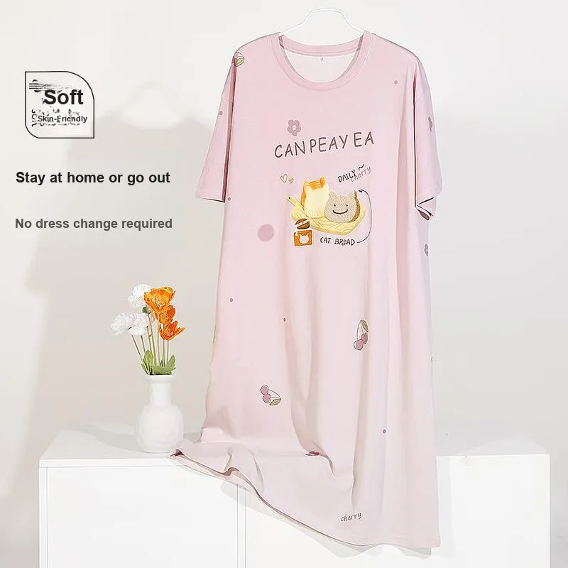 XIAFENYAN Nightgown Women's Light Purple-7