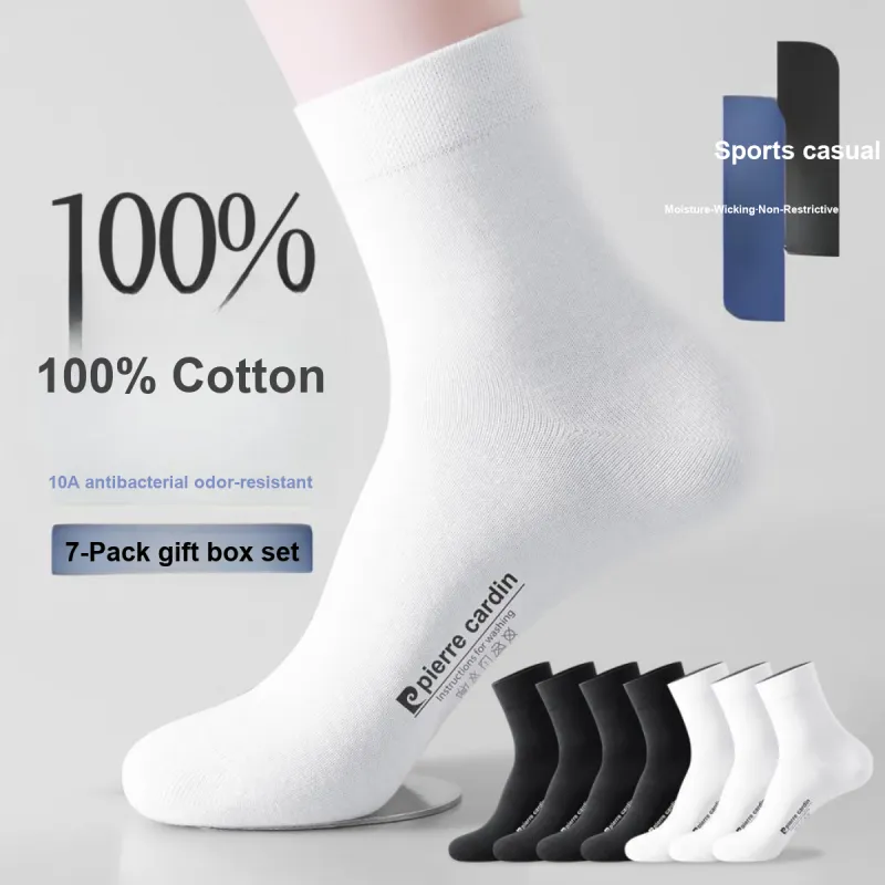 PIERRE CARDIN Mid Calf Socks Men's 7 Pack Box Included-4