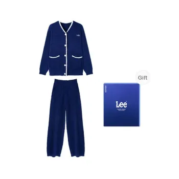 Lee Pajama Set Men's Gift Box Set Royal Blue