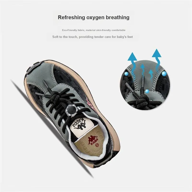 KAPPA KIDS Anti Kick And Abrasion Resistant Low Top Kids Lifestyle Shoes Black Gray Kids'-1