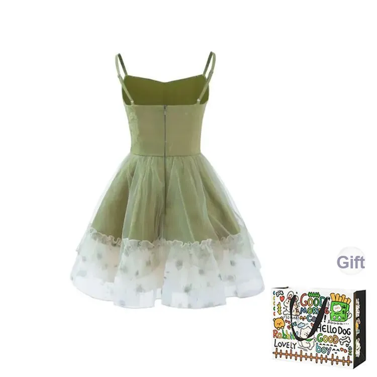 OURUOKE Slip Dresses Women's Green Shopping Bag-1