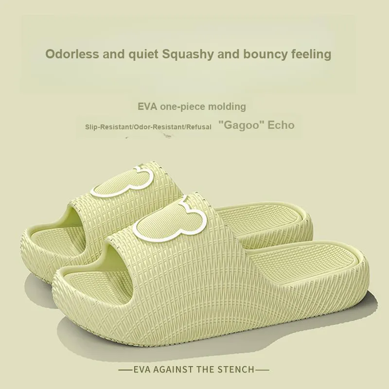 Foot Recreation Minimalist Style Cartoon Bear Solid EVA Slippers, Summer Slip Resistant Slippers, Unisex, Home Slippers-16