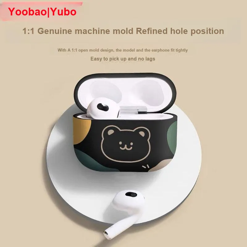 Yoobao Compatibility AirPods4 Cartoon Matte Fully Enclosed Impact Resistant Headphone Cases-3