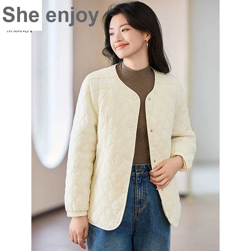 She Enjoys Puffer Jacket Women's Ecru-5