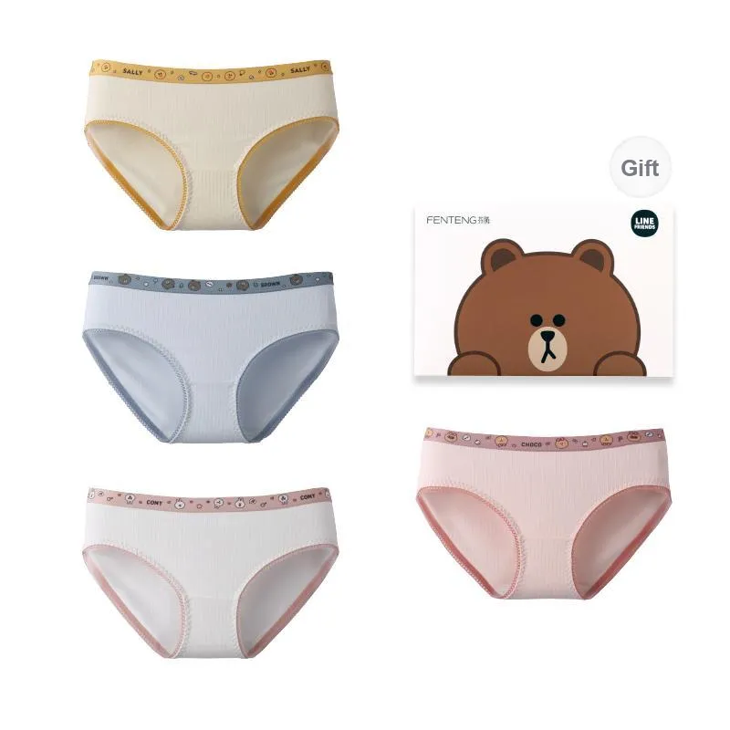 FENTENG x LINE FRIENDS Brown Bear Underpants Women's 4 Pack-5