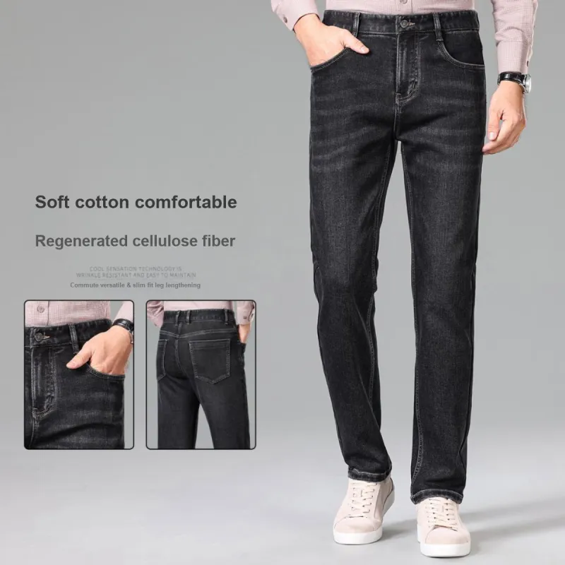 Red Bean Casual Pants Men's Blue Black-2