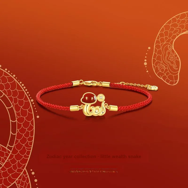 Trpopo Red Agate S925 Silver Red Red String Bracelet Women's-7
