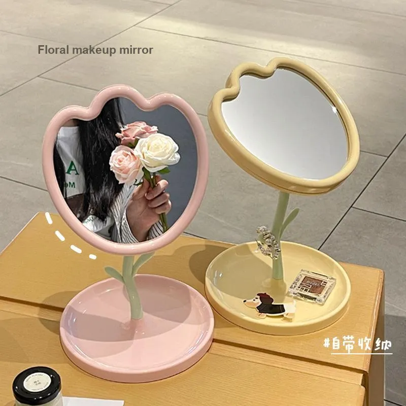 Future Maple Tulip Floral Rotatable Make Up Mirrors-1
