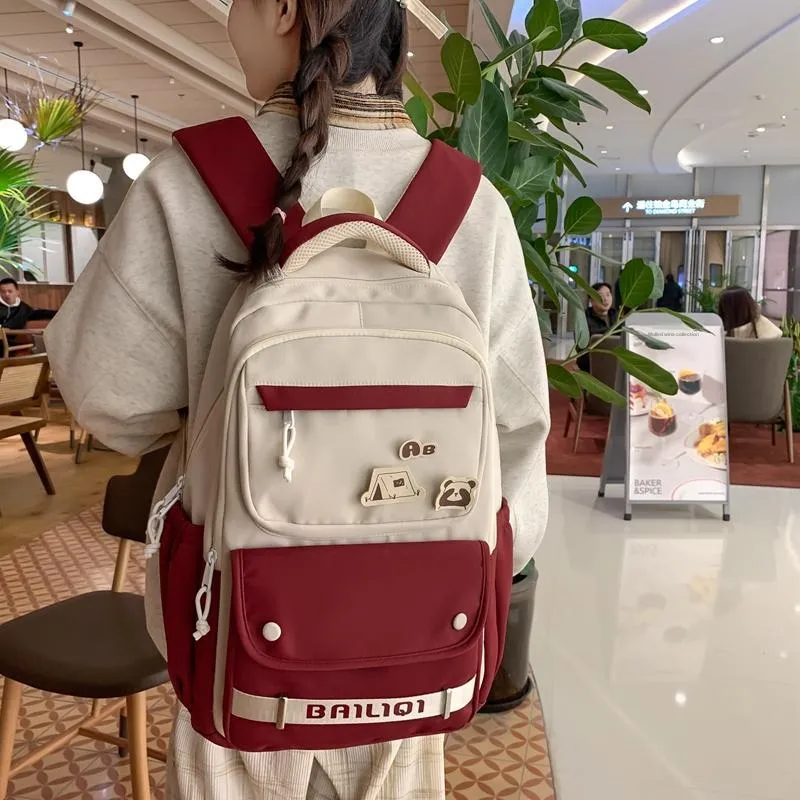 Alcohol Dragon Nylon Backpack Women's Multicolor-31