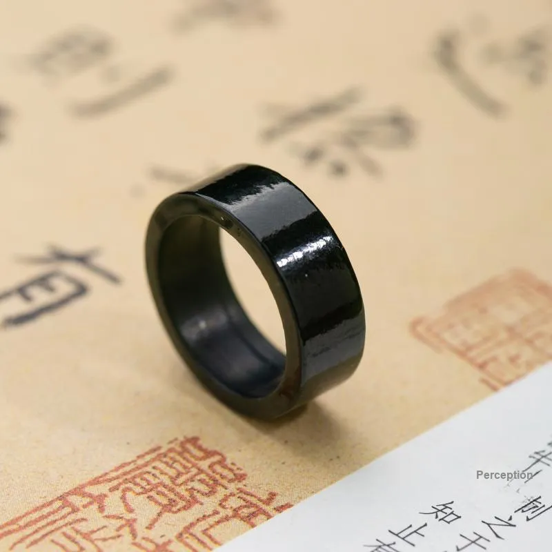 Xianyuan Hetian Jade Rings Green Jade Unisex-3