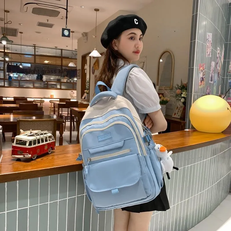 Travel Nylon Backpack Unisex Black/Blue/Purple/Green-15