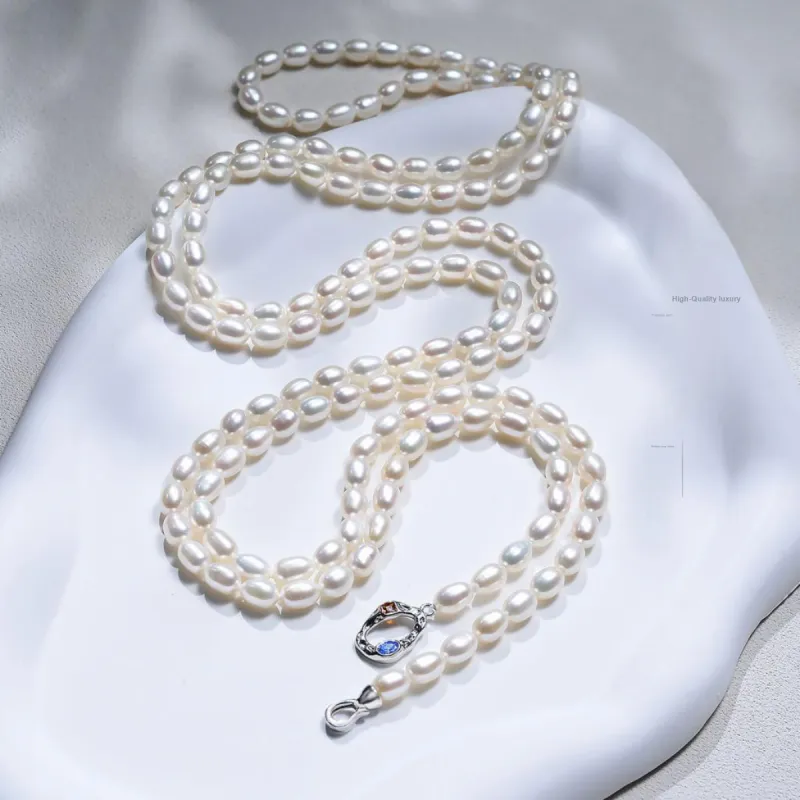 BRIR Pearl 1.2m Luxury Sweater Chain Necklace Multiple Wearing Styles Women's-2