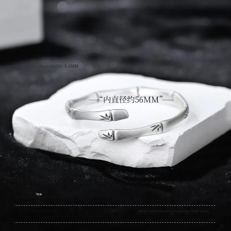 HAOYINFANG 999 Fine Silver Bangles Women's-4