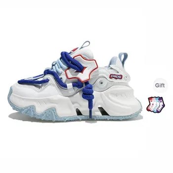Pepsi Jelly Color Series Chunky Sneakers Unisex Low Top White Blue/Black/Smoke Gray