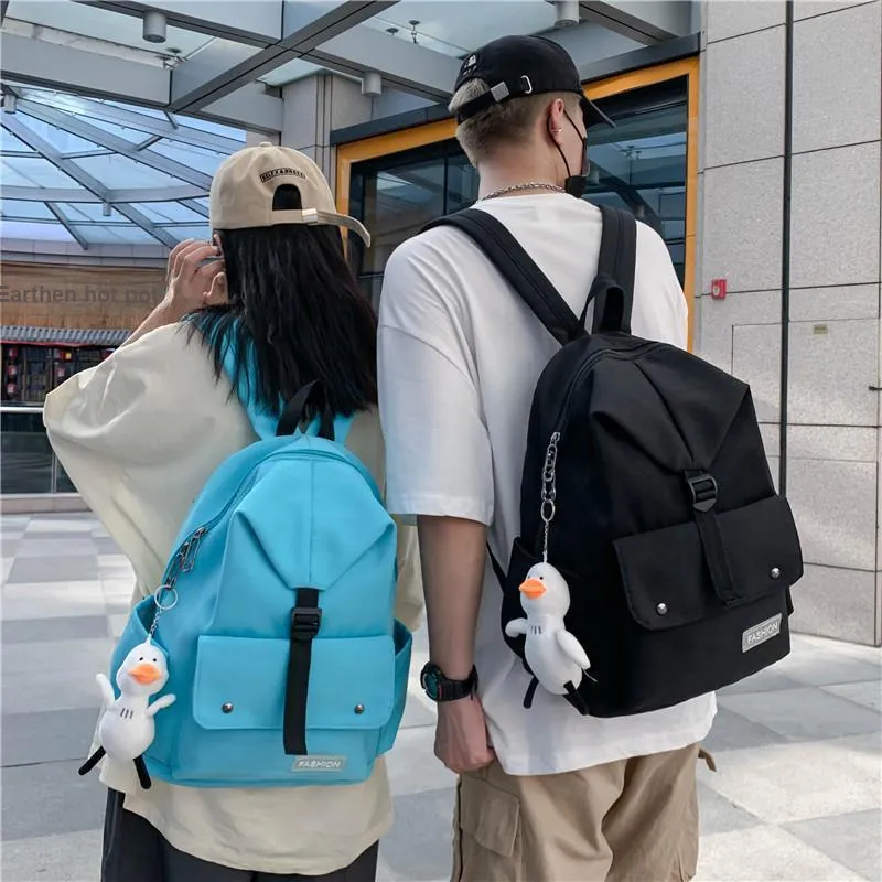 Venerable Brahma Canvas Backpack Unisex White/Black/Green/Blue-12