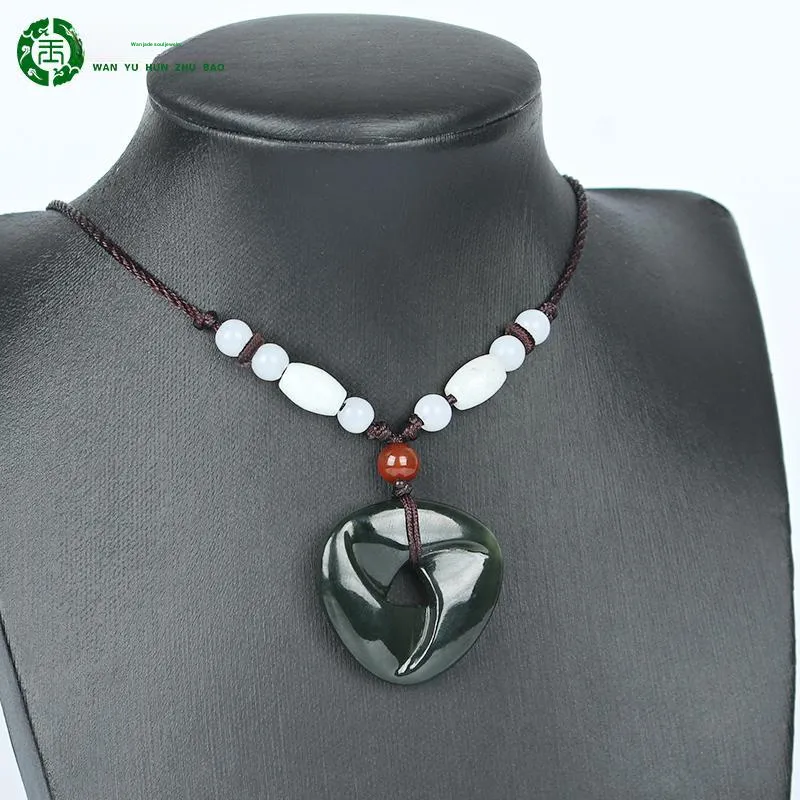 WANYUHUN Hetian Jade Pendants Green Jade Unisex-10