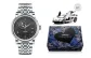 Silver Case Black Dial Silver Steel Band